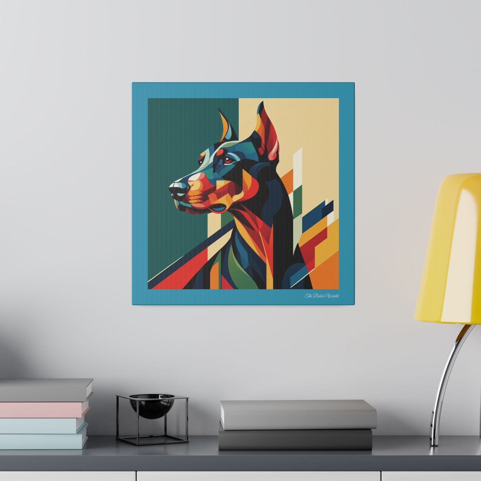 The Dobe´s Matte Canvas, Stretched, 0.75" - Art Deco - turquoise - Image 4