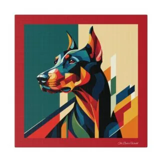 The Dobe´s Matte Canvas, Stretched, 0.75" - Art Deco - red