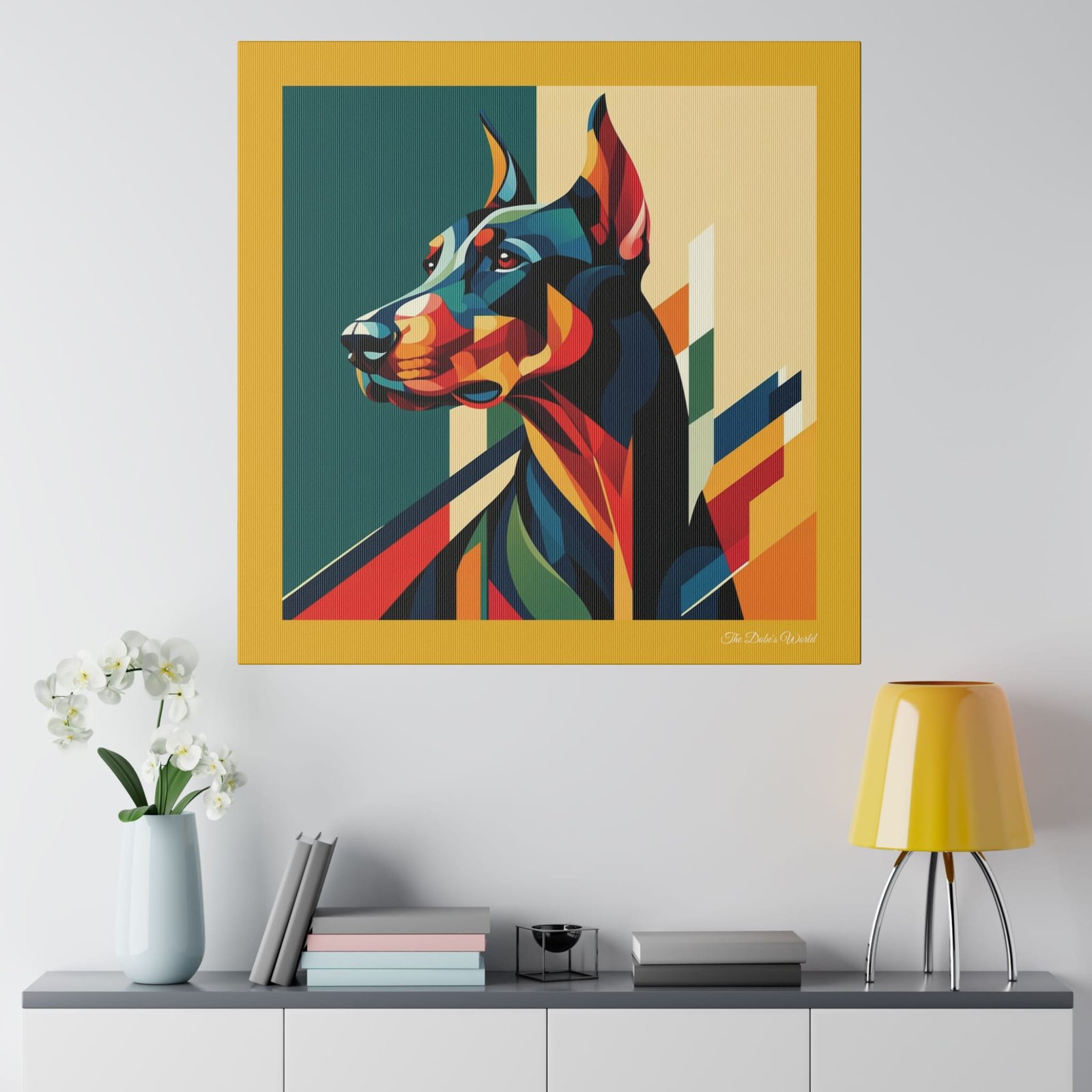 The Dobe´s Matte Canvas, Stretched, 0.75" - Art Deco - yellow - Image 12