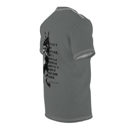 The Dobe's Unisex Cut & Sew Tee (AOP) - Own a Doberman - dark grey - Image 4
