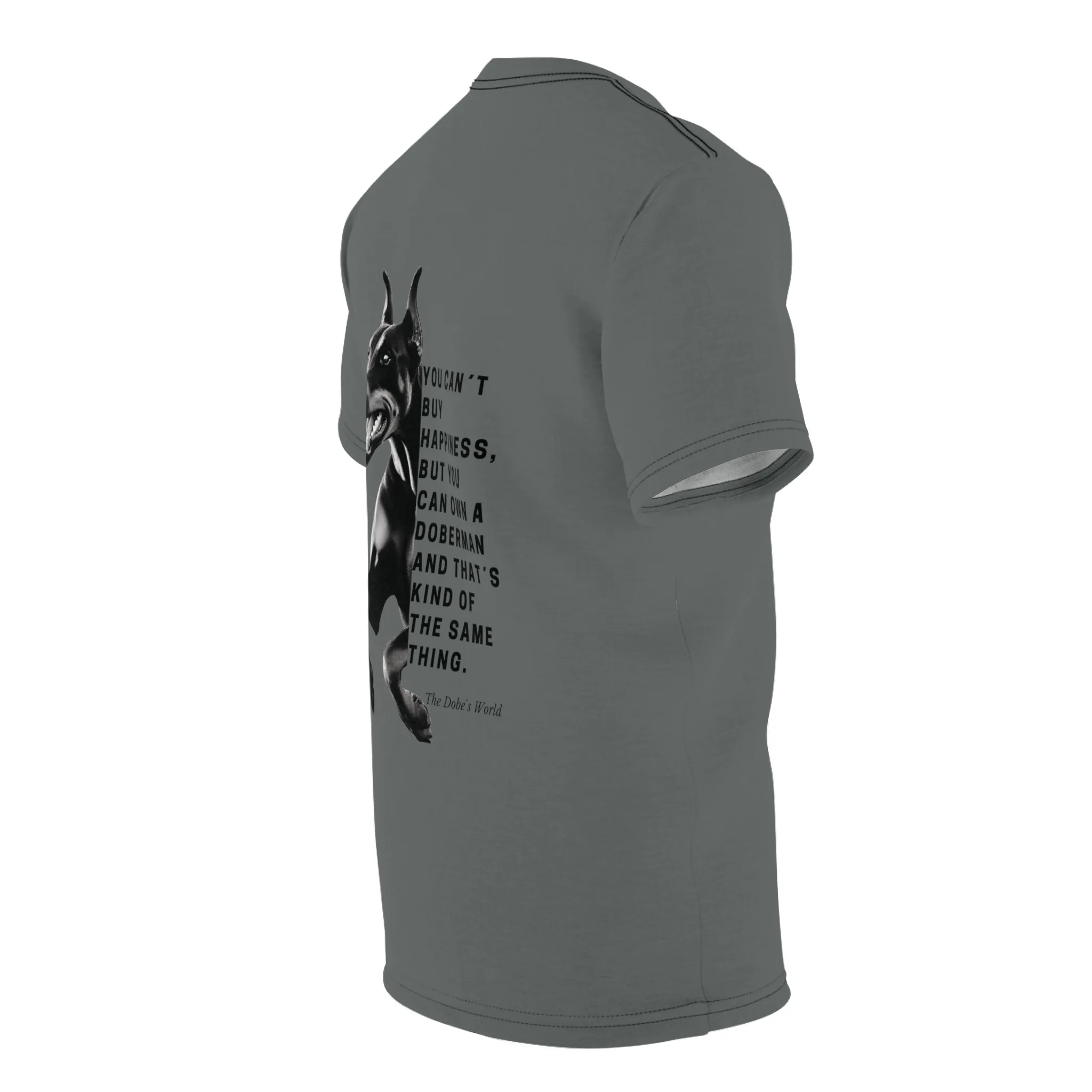 The Dobe's Unisex Cut & Sew Tee (AOP) - Own a Doberman - dark grey - Image 11
