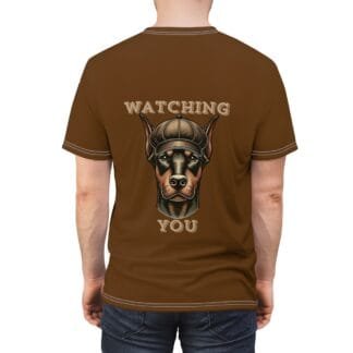 The Dobes Unisex Cut & Sew Tee (AOP) - Watching You - brown
