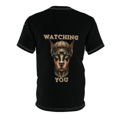 The Dobe's Unisex Cut & Sew Tee (AOP) - Watching You - black - Image 3
