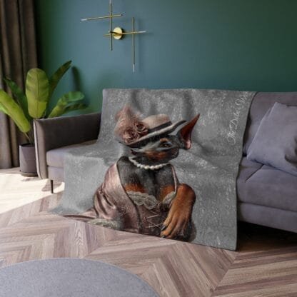 The Dobes Crushed Velvet Blanket - Shes a Lady - Image 4