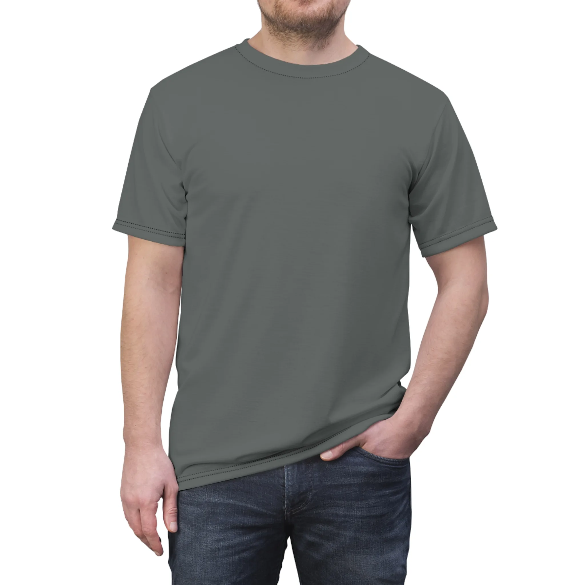 The Dobe's Unisex Cut & Sew Tee (AOP) - Own a Doberman - dark grey - Image 12