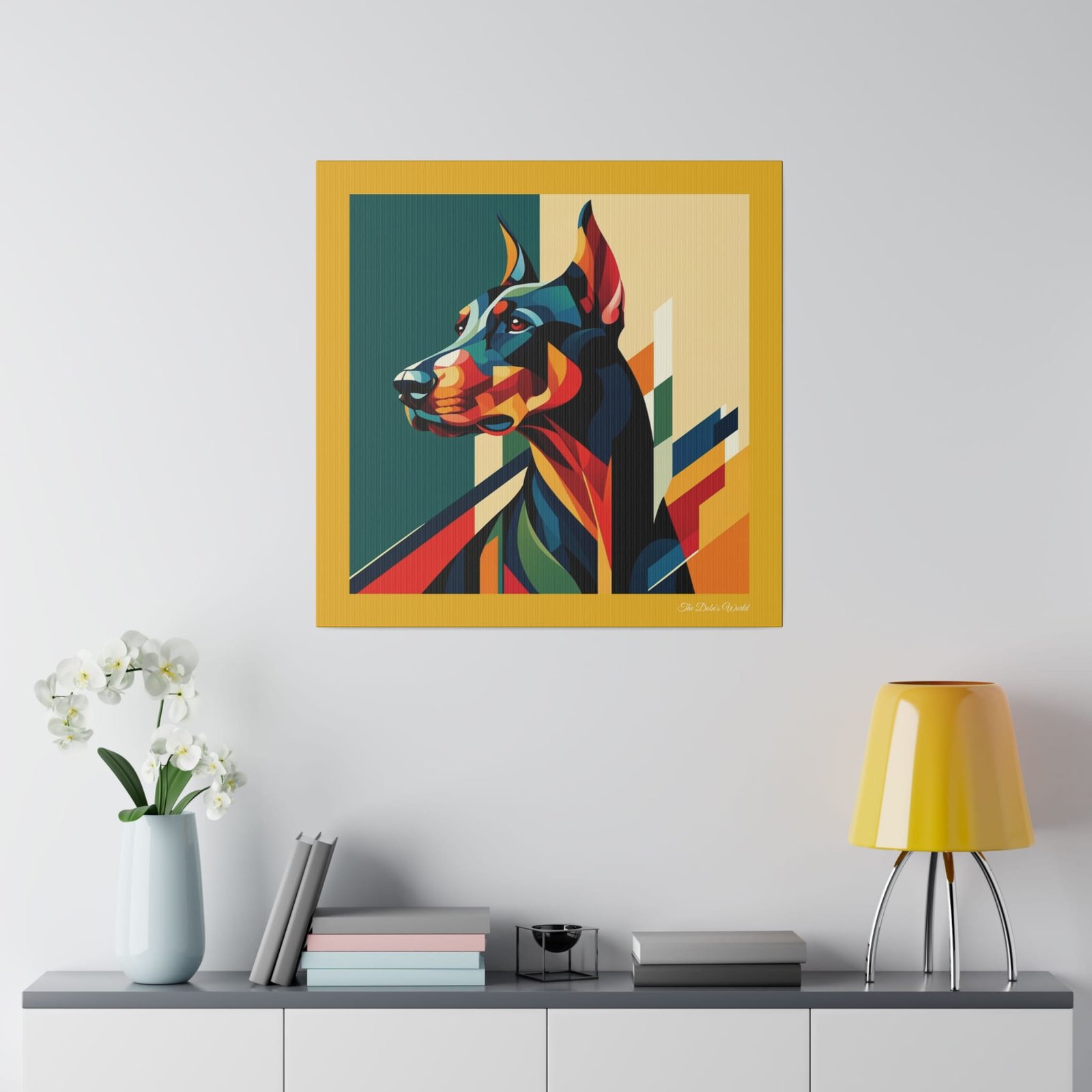 The Dobe´s Matte Canvas, Stretched, 0.75" - Art Deco - yellow - Image 8