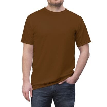The Dobes Unisex Cut & Sew Tee (AOP) - Watching You - brown - Image 13