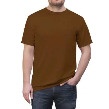 The Dobes Unisex Cut & Sew Tee (AOP) - Watching You - brown - Image 13