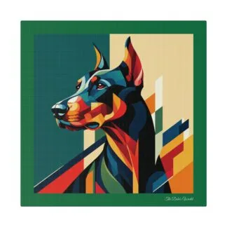 The Dobe´s Matte Canvas, Stretched, 0.75" - Art Deco - green
