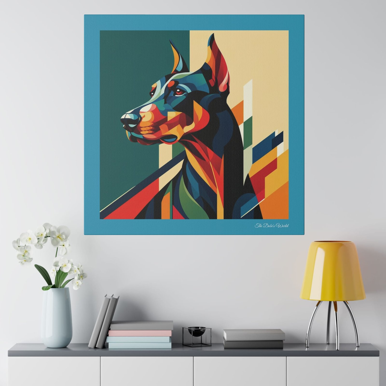 The Dobe´s Matte Canvas, Stretched, 0.75" - Art Deco - turquoise - Image 12