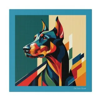 The Dobe´s Matte Canvas, Stretched, 0.75" - Art Deco - turquoise