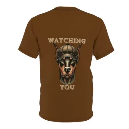 The Dobes Unisex Cut & Sew Tee (AOP) - Watching You - brown - Image 10