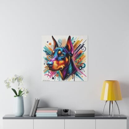 Doberman Matte Canvas, Stretched, 0.75" - Colored Guardian - Image 30