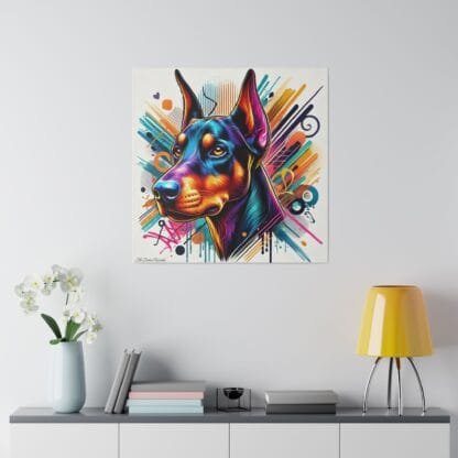 Doberman Matte Canvas, Stretched, 0.75" - Colored Guardian - Image 12