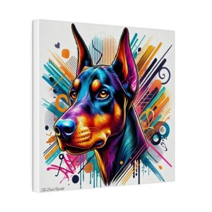 Doberman Matte Canvas, Stretched, 0.75" - Colored Guardian - Image 17
