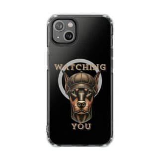 Doberman Magnetic Clear Impact Cases - iPhone - Watching You