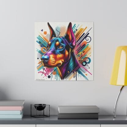 Doberman Matte Canvas, Stretched, 0.75" - Colored Guardian - Image 8