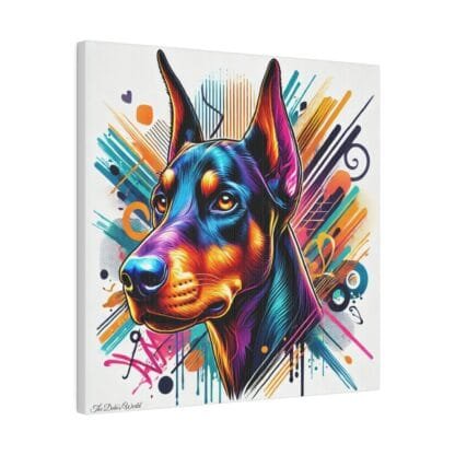 Doberman Matte Canvas, Stretched, 0.75" - Colored Guardian - Image 5