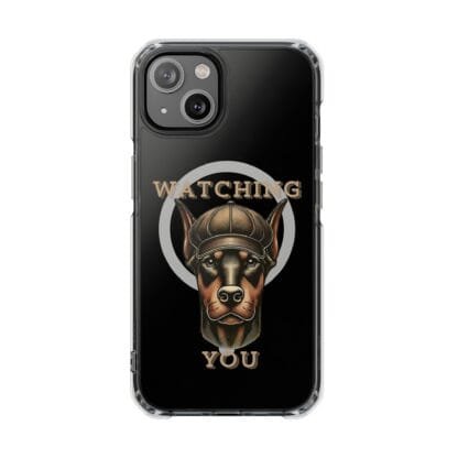 Doberman Magnetic Clear Impact Cases - iPhone - Watching You - Image 31