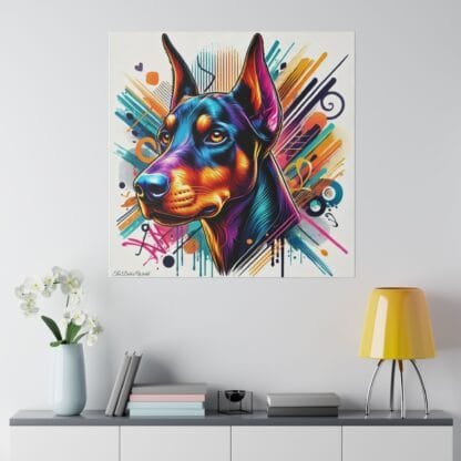 Doberman Matte Canvas, Stretched, 0.75" - Colored Guardian - Image 34