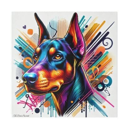 Doberman Matte Canvas, Stretched, 0.75" - Colored Guardian - Image 32
