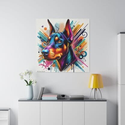 Doberman Matte Canvas, Stretched, 0.75" - Colored Guardian - Image 4