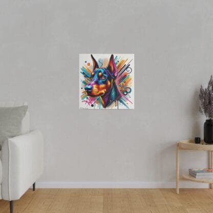 Doberman Matte Canvas, Stretched, 0.75" - Colored Guardian - Image 29