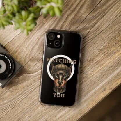 Doberman Magnetic Clear Impact Cases - iPhone - Watching You - Image 36