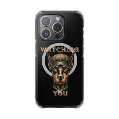 Doberman Magnetic Clear Impact Cases - iPhone - Watching You - Image 13