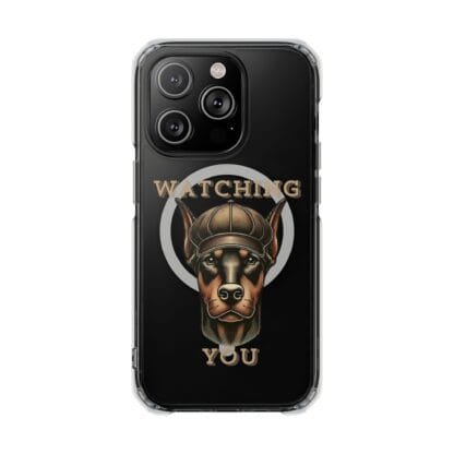 Doberman Magnetic Clear Impact Cases - iPhone - Watching You - Image 37