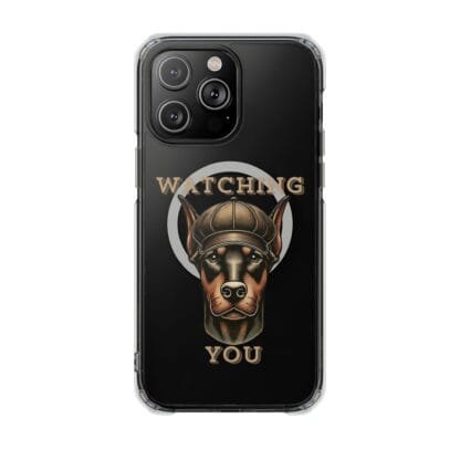 Doberman Magnetic Clear Impact Cases - iPhone - Watching You - Image 43