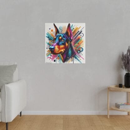 Doberman Matte Canvas, Stretched, 0.75" - Colored Guardian - Image 11