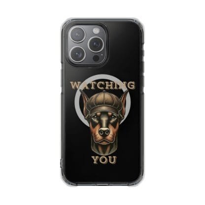 Doberman Magnetic Clear Impact Cases - iPhone - Watching You - Image 25