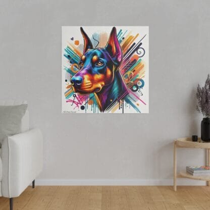 Doberman Matte Canvas, Stretched, 0.75" - Colored Guardian - Image 15