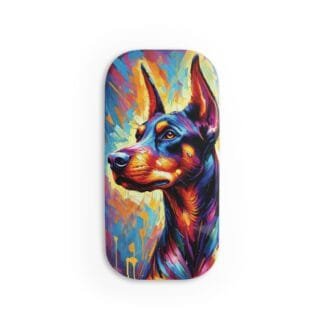 Doberman Phone Click-On Grip - Multicolor Art