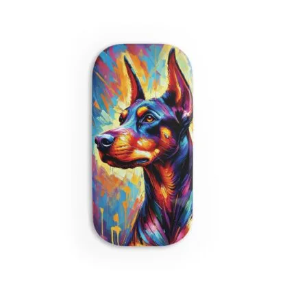 Doberman Phone Click-On Grip - Multicolor Art