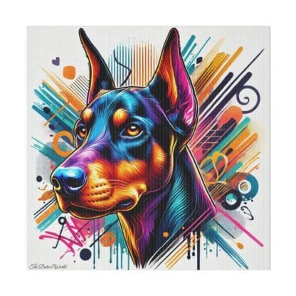Doberman Matte Canvas, Stretched, 0.75" - Colored Guardian - Image 26