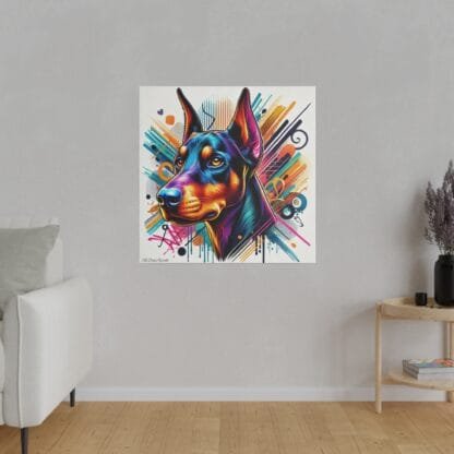 Doberman Matte Canvas, Stretched, 0.75" - Colored Guardian - Image 33