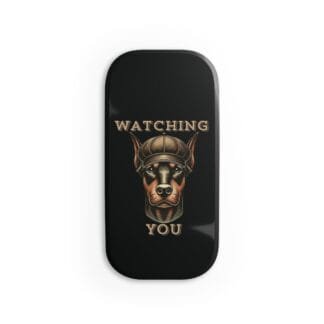 Doberman Phone Click-On Grip - Watching You - black