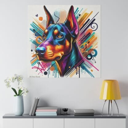 Doberman Matte Canvas, Stretched, 0.75" - Colored Guardian - Image 16